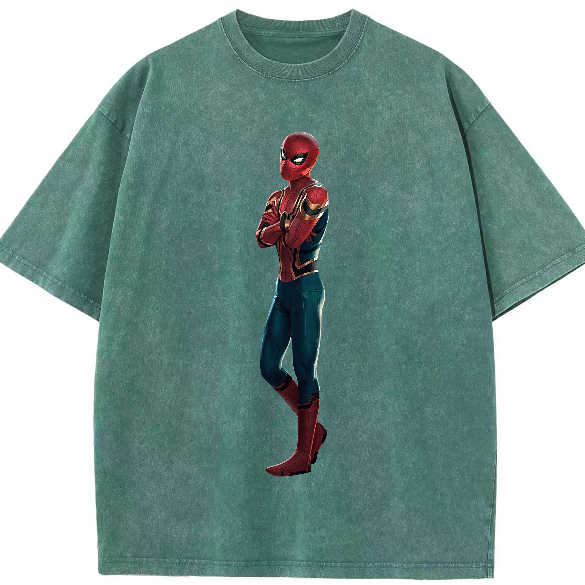 （画像用） Spider Man スパイダーマン 綿100% ヴィンテージ風 半袖Tシャツ（フロントプリント）